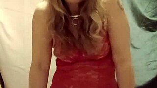 hey check this euro milf slave in red body flashing tits homemade