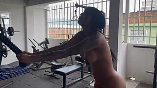 My transgender trainer may hernandez gets horny squatting me naked touching ass and big tits