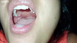close-up blowjob feels real she gulps cum gift on valentine's day