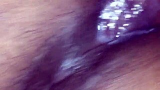 ebony girlfriend's creamy pussy stretched wide by massive bbc in intense doggystyle pounding pov