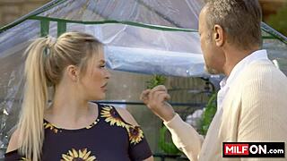 Jenna Starr Sucks Diego Perez's Monster Cock Deep In Greenhouse Slut Style!