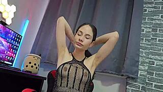 beautiful sexy lingerie girl secretly fucks lover bent over heels socks on