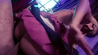 Amy Anderssen's real huge tits bounce wildly during intense fuck