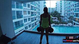 she hits the gym with her thai teen boyfriend then gets railed hard after