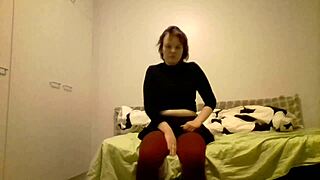 SEXY BLONDE RIPS CLOTHES OFF AND FINGERS TITS ON WEBCAM!