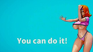 big ass tits bounce in motivational workout tease