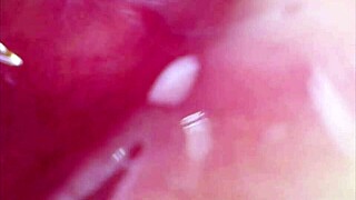 i'm shaking from this real pussy orgasm with cum deep inside under microscope