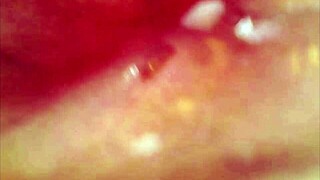 i'm shaking from this real pussy orgasm with cum deep inside under microscope