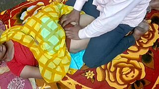 Hot swinger wife in yellow saree gets pounded after hubby sleeps 😈🔥