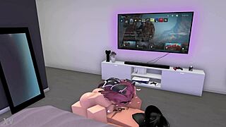 she drops quick for a roblox blowjob ending in cum in mouth