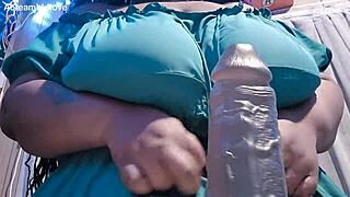 this bbw cock tease shakes huge natural tits everywhere 🍑💦