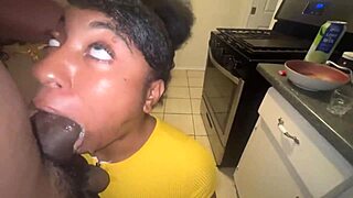 hot ebony slut drama leads to sloppy dick sucking