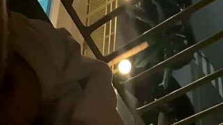 wife bent over hotel balcony fucked hard by monster cock cums in mouth