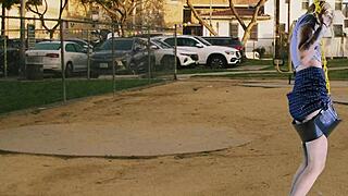 hazel haze's skinny ass and pussy slammed hardcore on a wild swing