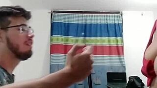 latina wife returns from jog to suck husband's monster cock