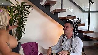 huge titted colombian blonde begs stud to stretch tight pussy