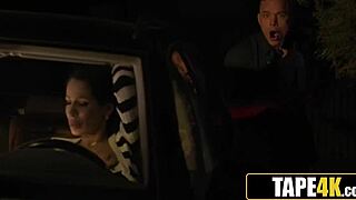 Lucky Stud Catches Mature Neighbor Masturbating in Car Then Fucks Her