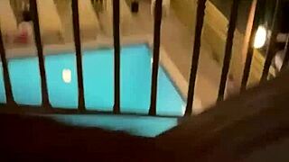 wife bent over hotel balcony fucked hard by monster cock cums in mouth