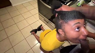 hot ebony slut drama leads to sloppy dick sucking