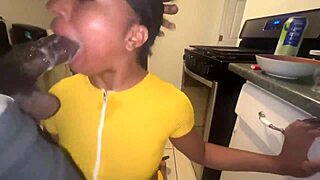 hot ebony slut drama leads to sloppy dick sucking