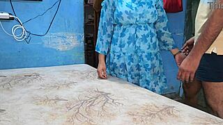 sexy milf's shaved pussy takes stranger's blowjob and big tits fun