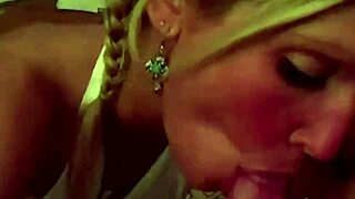 this hot blonde slut in glasses drains my cock of every drop of jizz