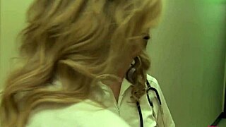 Blonde Nurse Cosplay Tempts Doctor Threesome Encounter