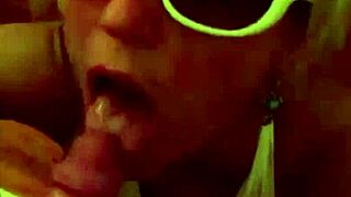 this hot blonde slut in glasses drains my cock of every drop of jizz