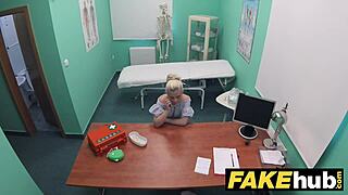 horny doctor fucks freshly shaven petite patient pussy hospital exam