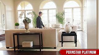 muscular brunette havana ginger straps on to fuck chad diamond's big ass