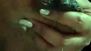 desi indian wife squeezes her big lactating milk boobs