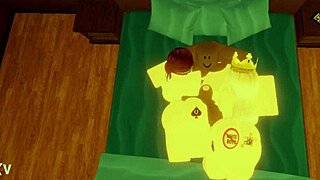 Robloxian BBC Pounds Two Snowbunnies Hard in Bed