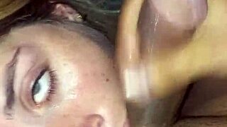 i'm shaking she sucks so deep then blasts cum all over her pretty face oh god