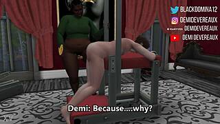 ebony domina spanks and anal fucks black whore in femdom interracial revenge