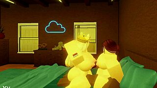 Robloxian BBC Pounds Two Snowbunnies Hard in Bed