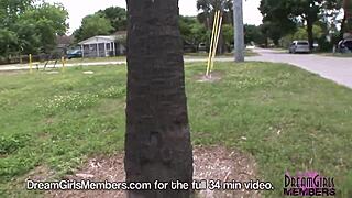 fiery redhead flashing her huge shaved tits and pussy around town 😍🍈🍈