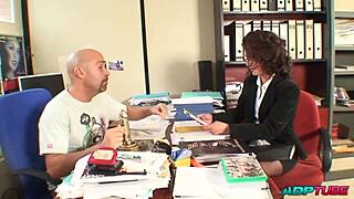 mature spanish slut bent over desk for rough anal office interview fuck