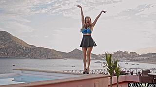 mature kelly madison seduces poolside with huge dildo thrusts