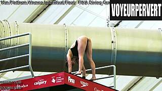 wanna peek at those bikini asses splashing in high diving voyeur action?