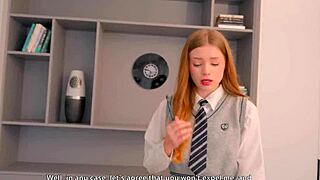 Principal's Rough Webcam Fuck or Expulsion for Cute Schoolgirl