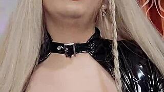 latex transsexual strokes hard cock teasing intense masturbation climax