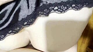 Neighbor blonde bent over kitchen counter fucked doggystyle heels on wet pussy closeup