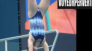 wanna peek at those bikini asses splashing in high diving voyeur action?