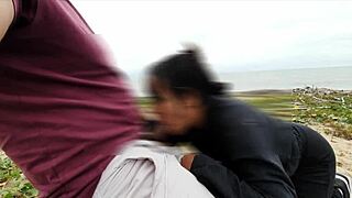 watching this ebony slut take monster cock anal on the beach with voyeurs everywhere 😈🍑