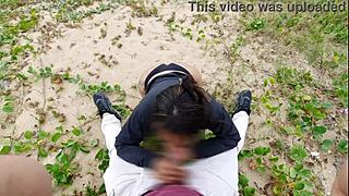 watching this ebony slut take monster cock anal on the beach with voyeurs everywhere 😈🍑