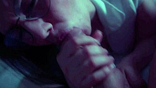 Beautiful Brunette Deepthroats Mans Monster Cock