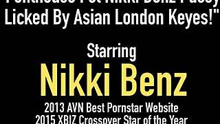 penthouse pet nikki benz gets her pussy teased by asian london keyes' tongue