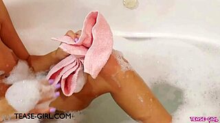 i adore this charming brunette's steamy bath soak