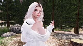 Dig this sexy honey riding the hood hard