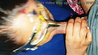 chubby bhabhi gulps down mouthful cumshot close up